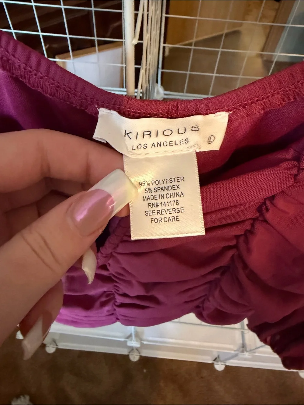 iris Ruched Long-Sleeve Scoop Top in Raspberry - Picture 2 of 2